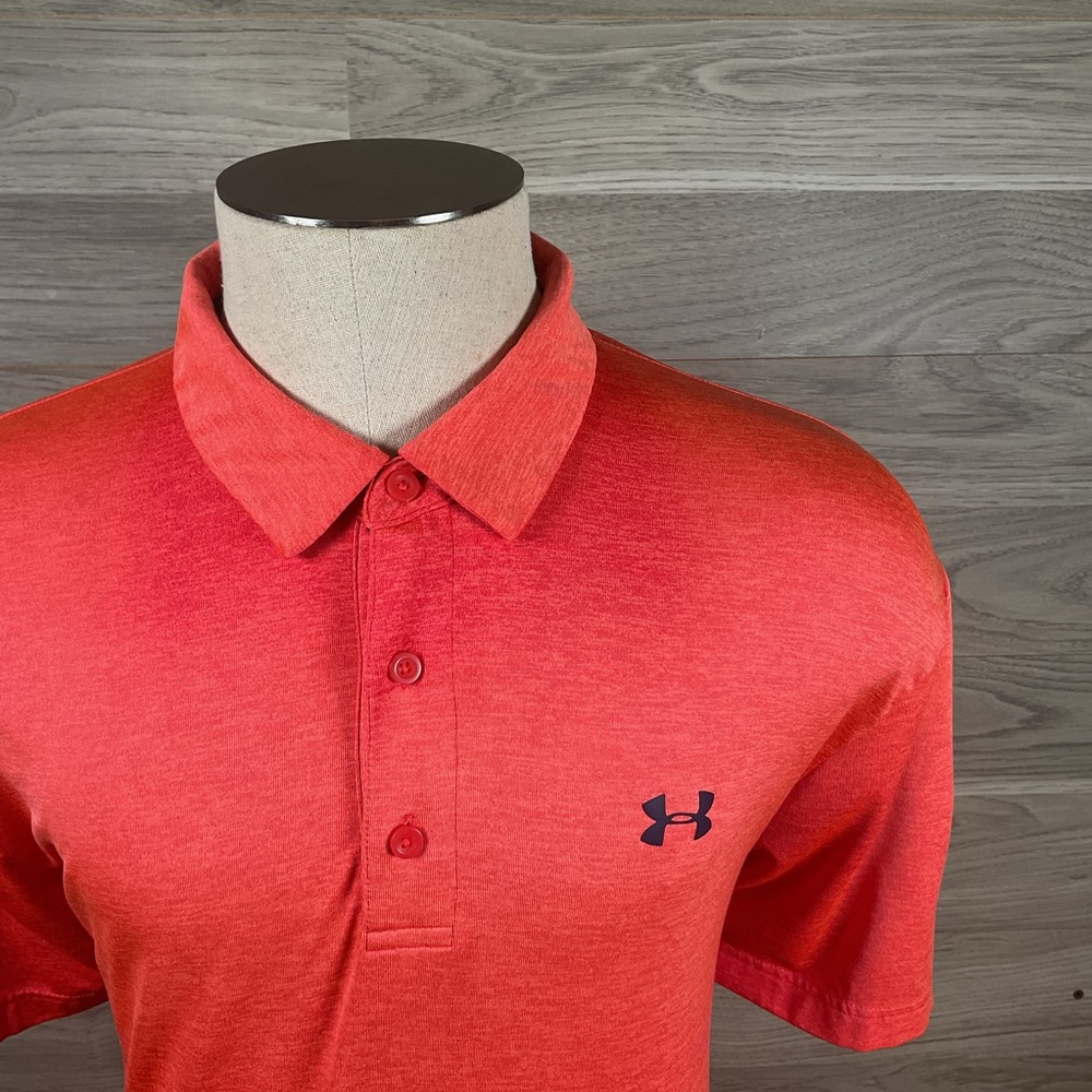 Under Armour Red-Orange Playoff Performance Polo Shirt - Size XL